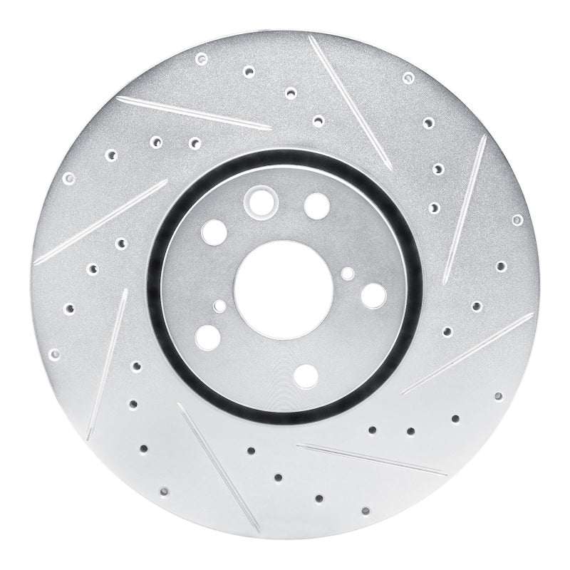 R1 Concepts 19-25 BMW 228I xDrive Gran Coupe Right Front Drilled & Slotted Silver Brake Rotor