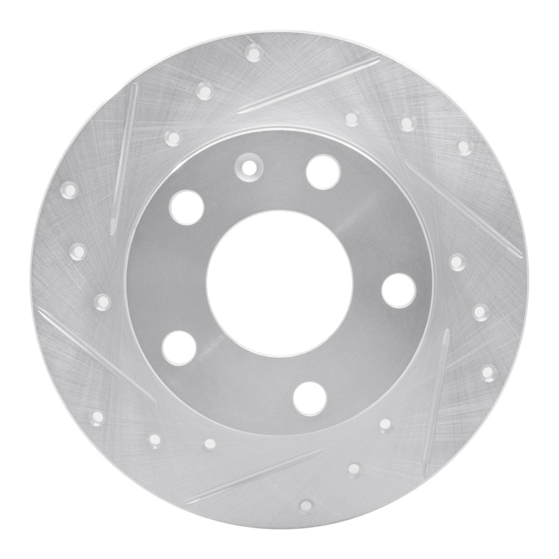 R1 Concepts 02-06 Audi A4 Quattro Rear Left Drilled & Slotted Silver Brake Rotor