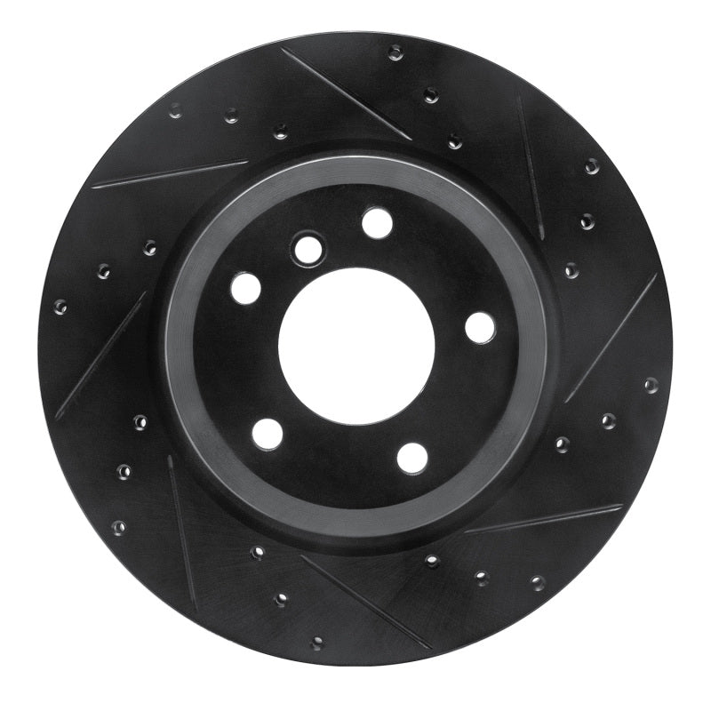 R1 Concepts 11-16 BMW Z4 Rear Right Drilled & Slotted Black Brake Rotor