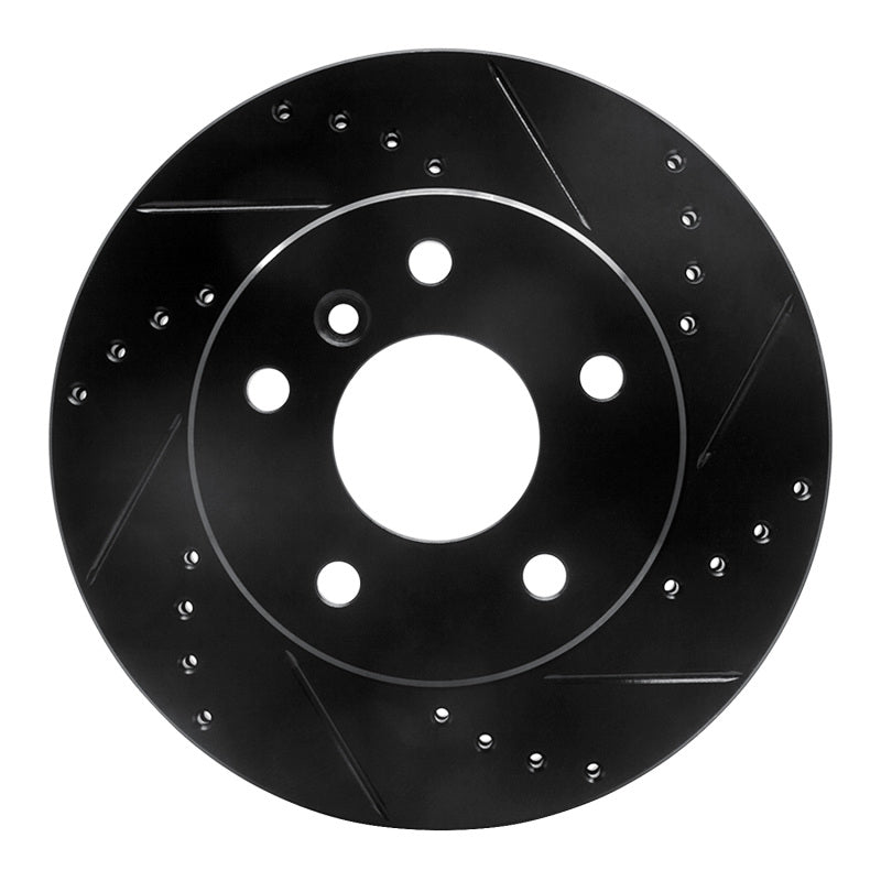 R1 Concepts 99-04 Land Rover Discovery Front Right Drilled & Slotted Black Brake Rotor