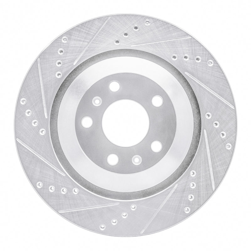 R1 Concepts 04-18 Audi A8 Rear Left Drilled & Slotted Silver Brake Rotor