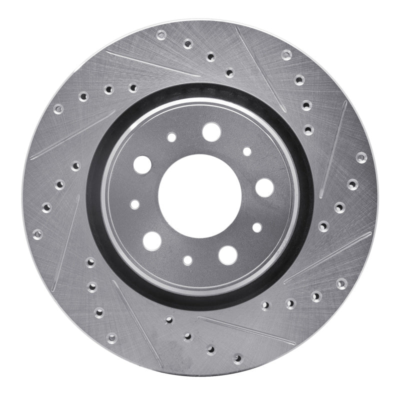 R1 Concepts 98-04 Volvo C70 Front Right Drilled & Slotted Silver Brake Rotor