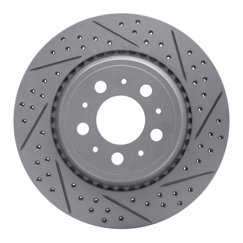 R1 Concepts 03-14 Volvo Xc90 Rear Right Drilled & Slotted Geo-Carbon Rotor