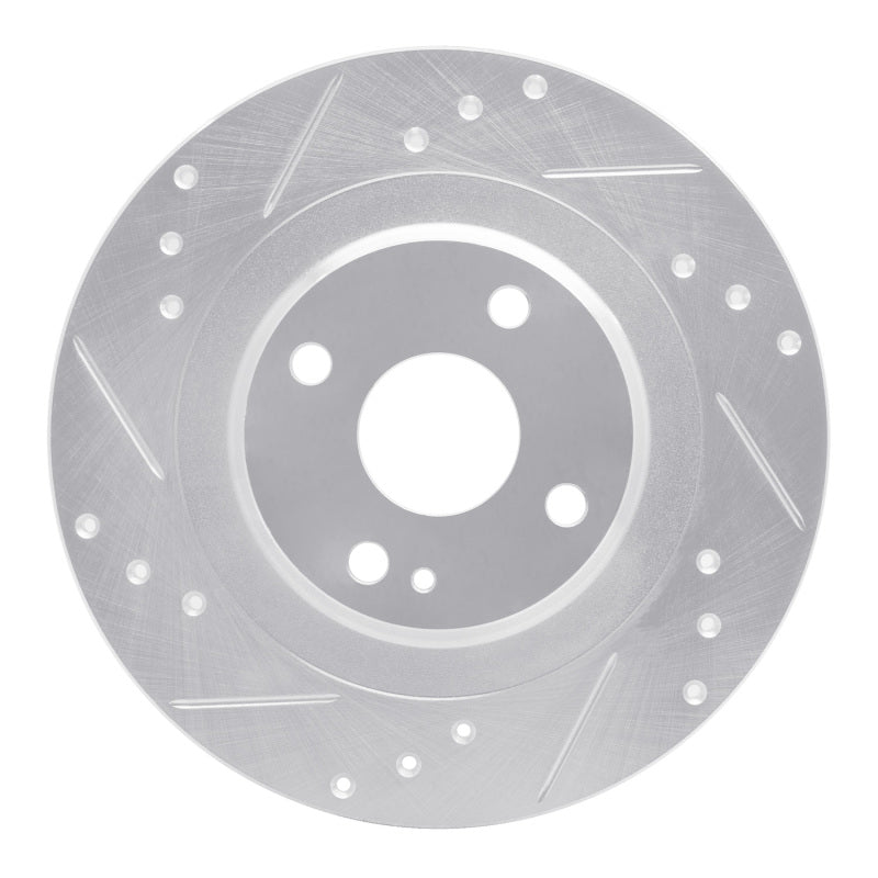 R1 Concepts 2016-2025 Fiat 124 Spider Rear Left Drilled & Slotted Silver Brake Rotor