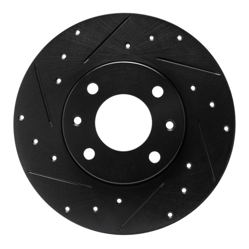 R1 Concepts 89-91 Peugeot 405 Front Left Drilled & Slotted Black Brake Rotor
