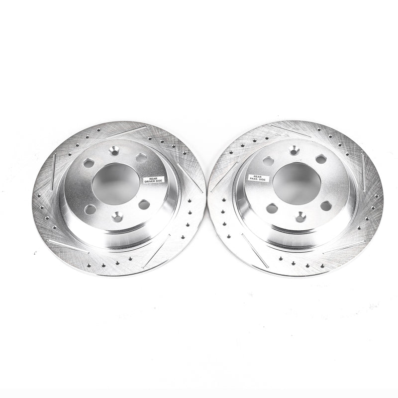 PowerStop 87-93 Saab 900 Rear Evolution Drilled & Slotted Rotors - Pair