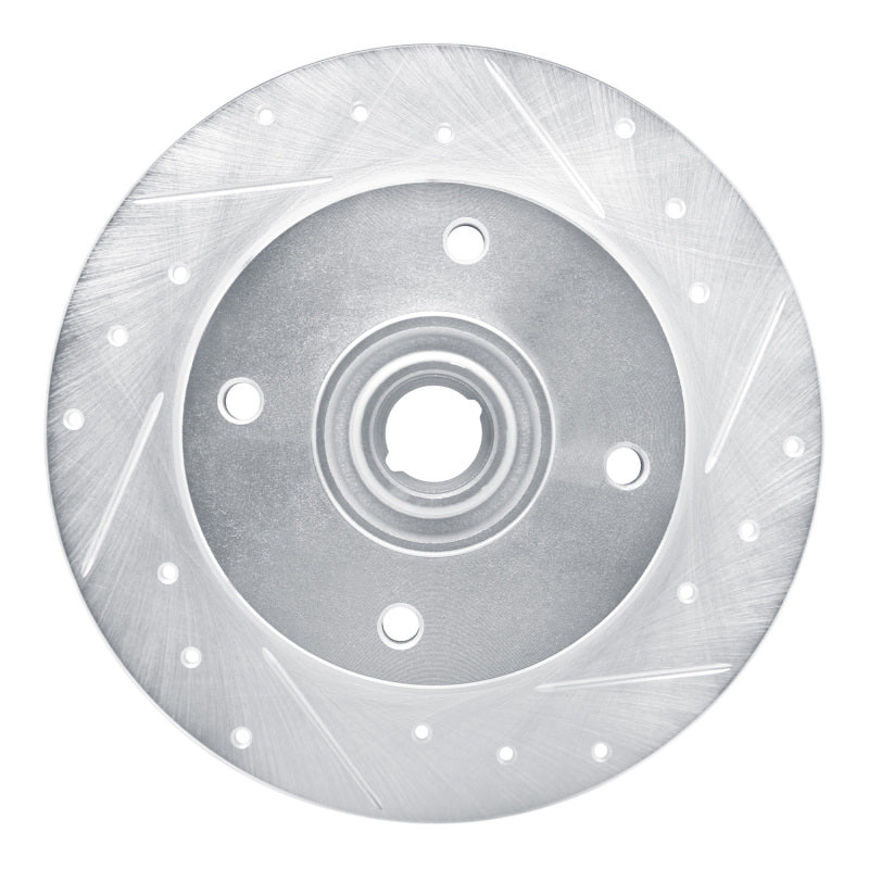R1 Concepts 65-74 Volkswagen Type 3 Sedan Front Right Drilled & Slotted Silver Brake Rotor