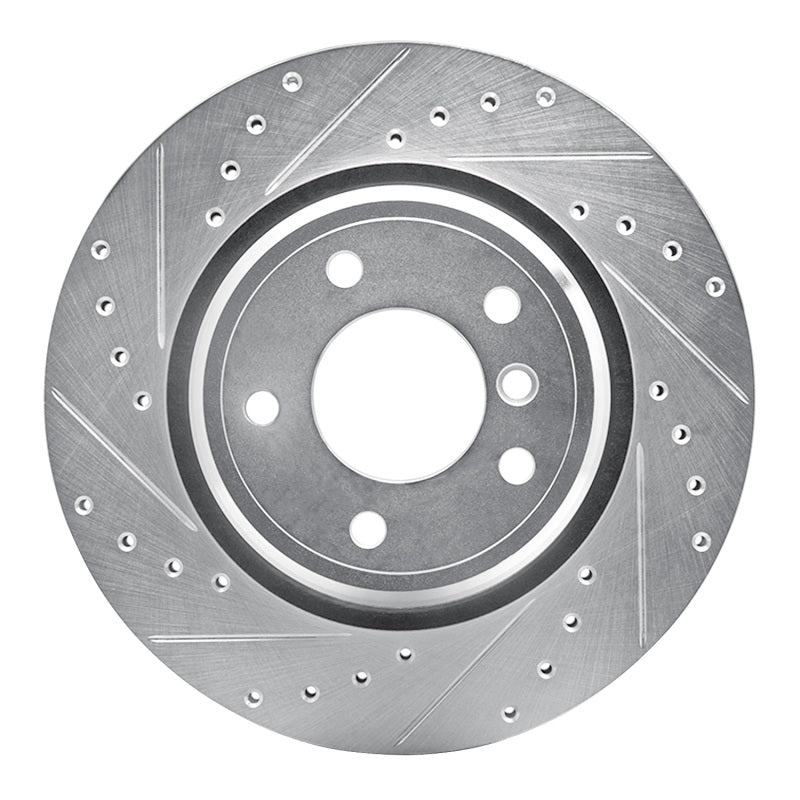R1 Concepts 95-03 BMW Z8 Rear Left Drilled & Slotted Silver Brake Rotor