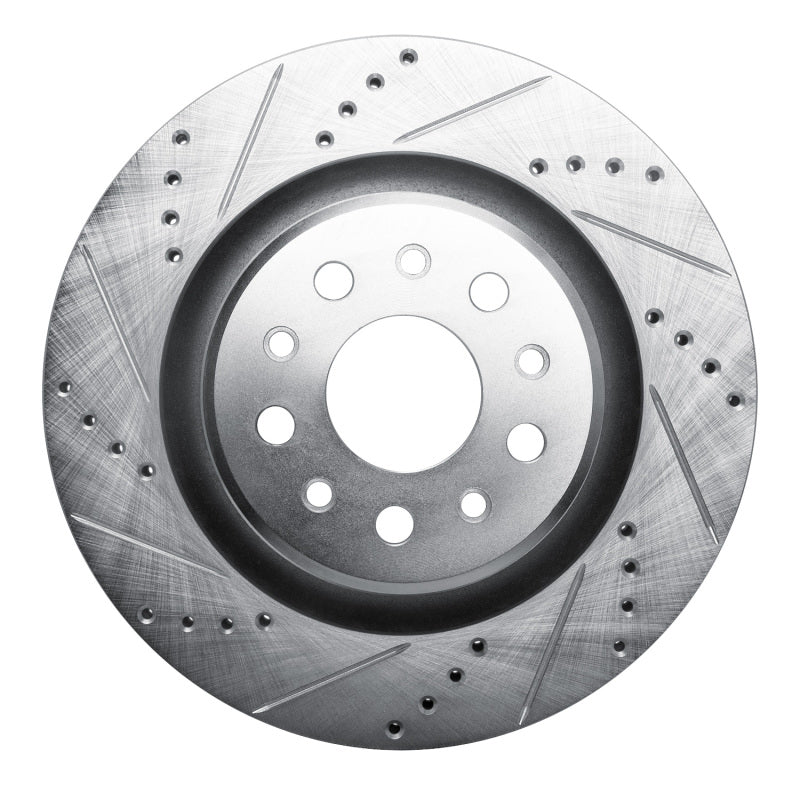 R1 Concepts 17-24 Maserati LeVante Rear Left Drilled & Slotted Silver Brake Rotor