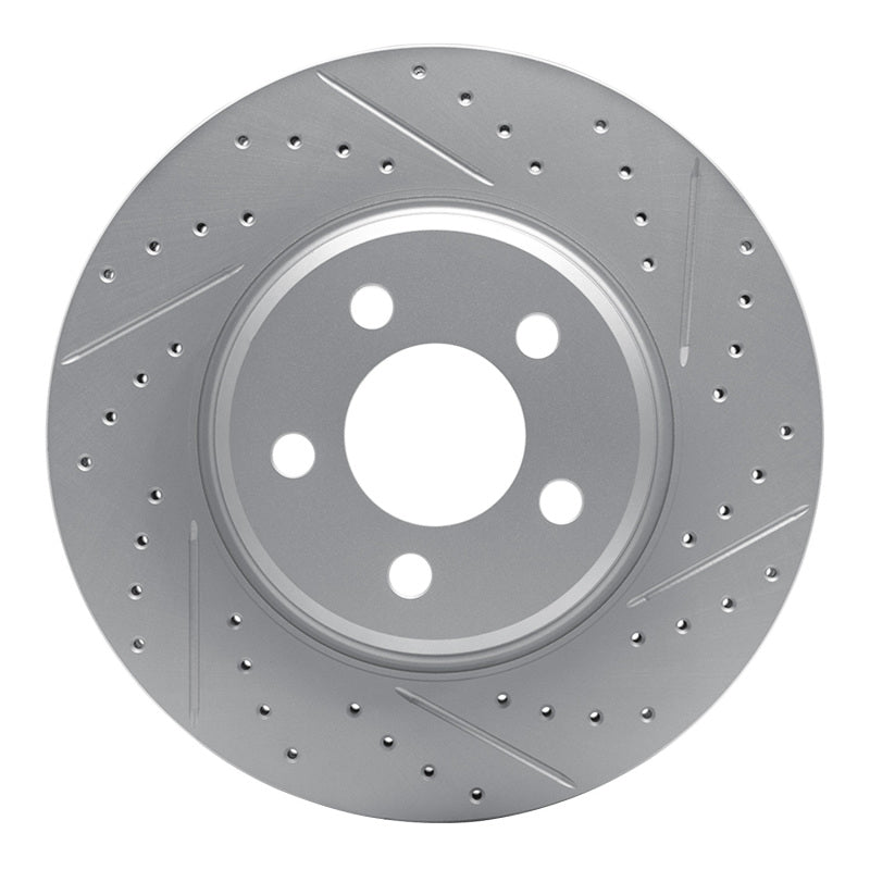 R1 Concepts 04-18 Audi A8 Rear Right Drilled & Slotted Geo-Carbon Rotor