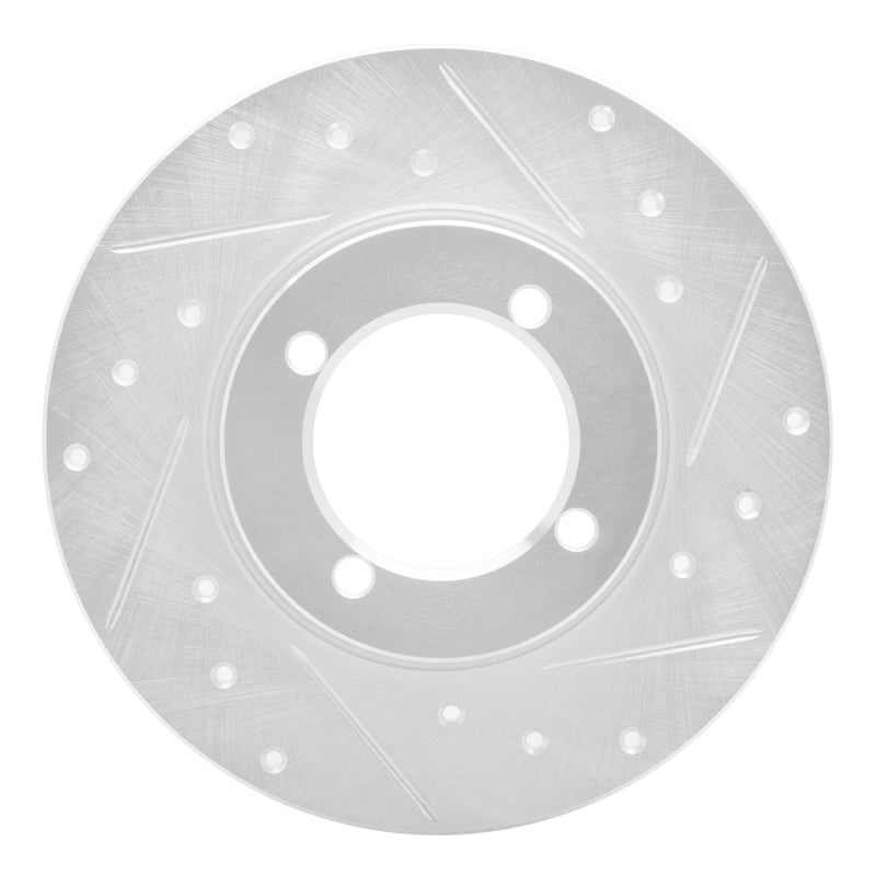 R1 Concepts 67-74 Opel Manta Front Right Drilled & Slotted Silver Brake Rotor