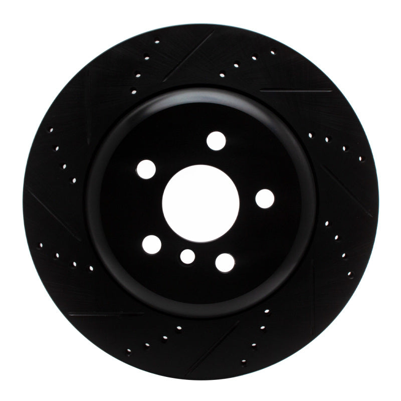R1 Concepts 17-25 BMW 430I Right Rear Drilled & Slotted Black Brake Rotor