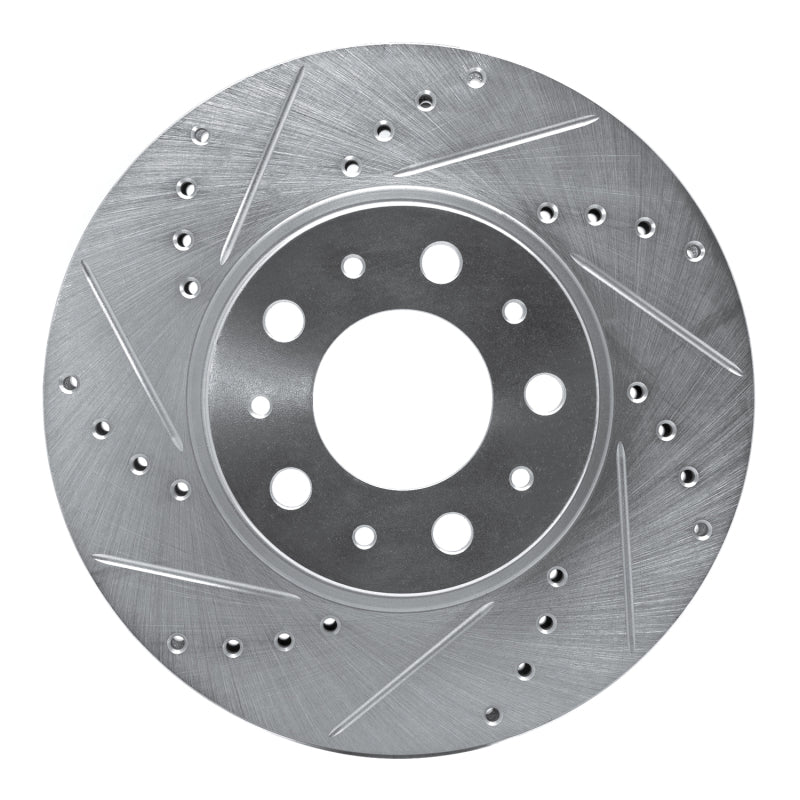R1 Concepts 95-04 Volvo S70 Front Left Drilled & Slotted Silver Brake Rotor