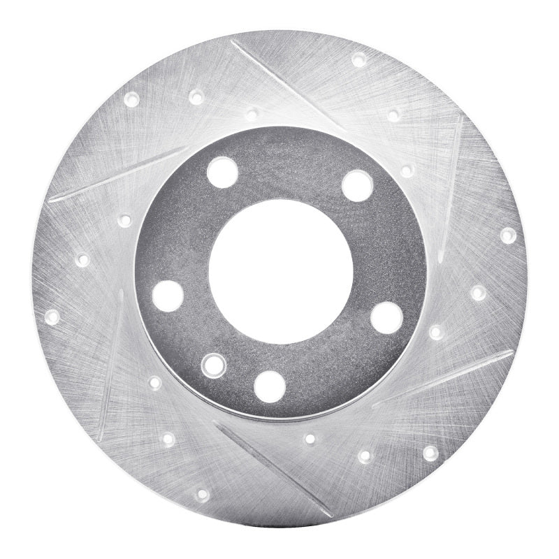 R1 Concepts 76-76 BMW 530I Front Right Drilled & Slotted Silver Brake Rotor