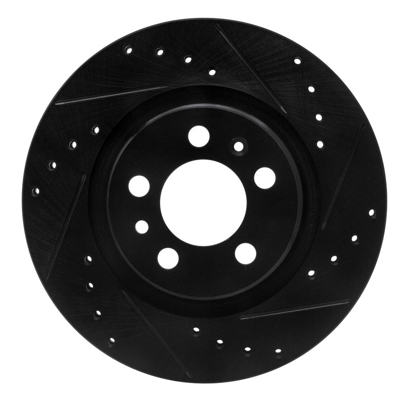 R1 Concepts 98-15 Volkswagen Beetle Front Right Drilled & Slotted Black Brake Rotor