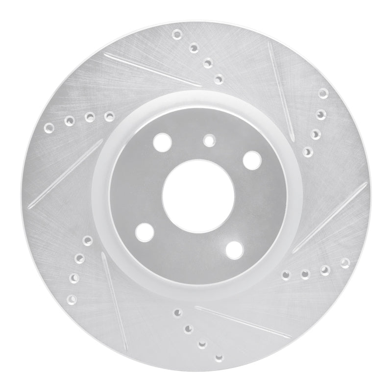 R1 Concepts 2016-2025 Fiat 124 Spider Front Right Drilled & Slotted Silver Brake Rotor