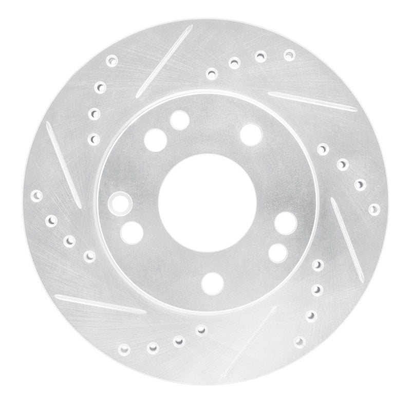 R1 Concepts 87-93 Mercedes-Benz 190D Front Left Drilled & Slotted Silver Brake Rotor