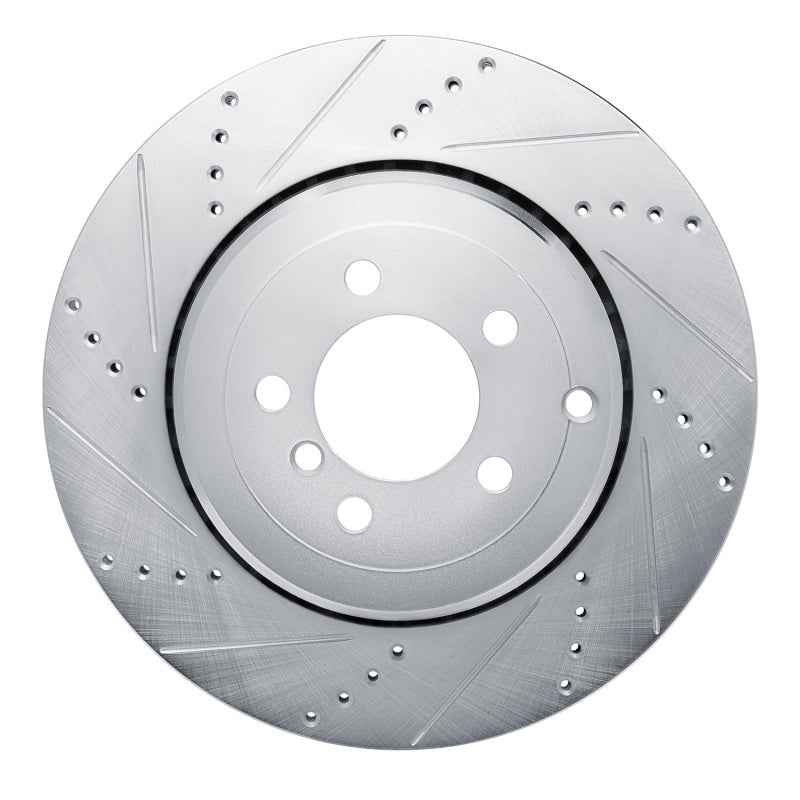 R1 Concepts 10-12 Land Rover Range Rover Rear Left Drilled & Slotted Silver Brake Rotor