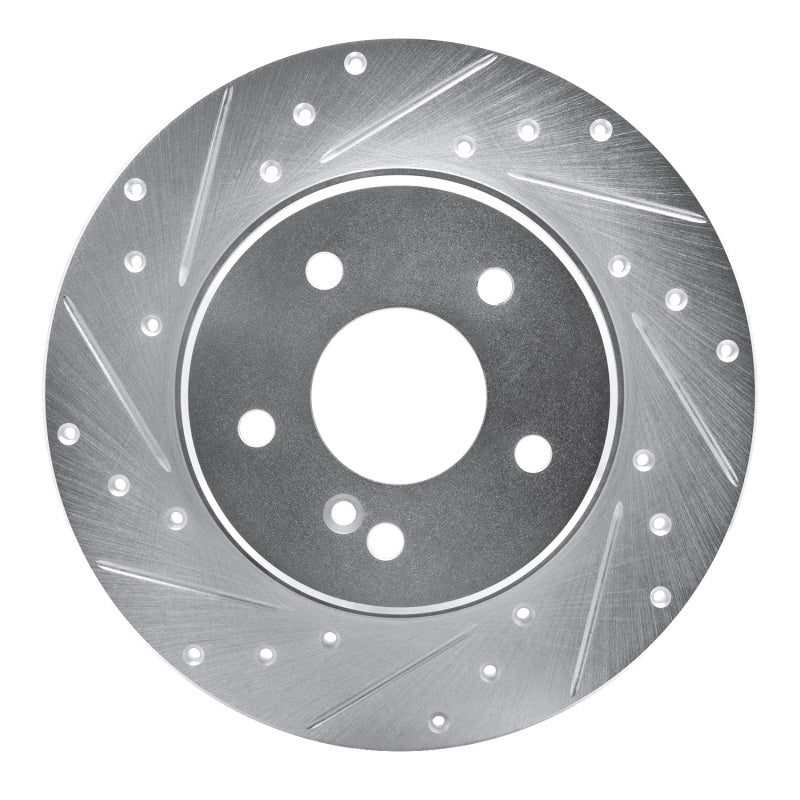R1 Concepts 98-03 Mercedes-Benz E320 Rear Left Drilled & Slotted Silver Brake Rotor