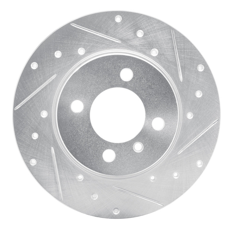 R1 Concepts 84-85 BMW 318I Front Right Drilled & Slotted Silver Brake Rotor