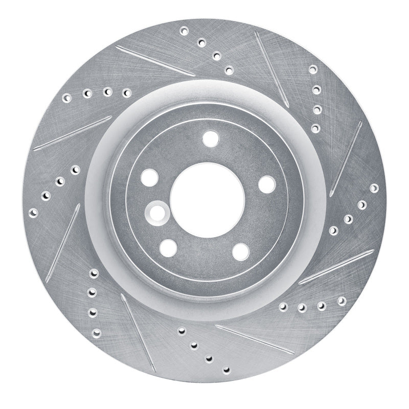 R1 Concepts 16-24 Jaguar XF Rear Right Drilled & Slotted Silver Brake Rotor