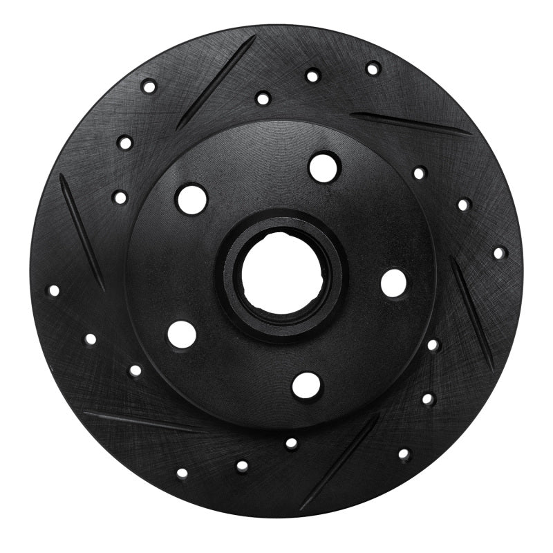 R1 Concepts 92-98 Volkswagen Passat (USA/Canada) Rear Left Drilled & Slotted Black Brake Rotor
