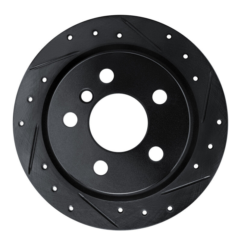 R1 Concepts 14-24 Mini Cooper (Excl Clubman) Rear Right Drilled & Slotted Black Brake Rotor