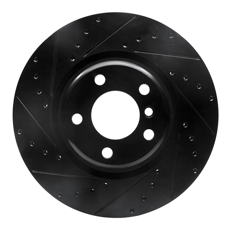 R1 Concepts 12-20 BMW M240I Coupe & Convertible Rear Left Drilled & Slotted Black Brake Rotor