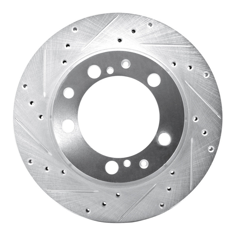 R1 Concepts 87-97 Porsche 944 Except Turbo Rear Left Drilled & Slotted Silver Brake Rotor
