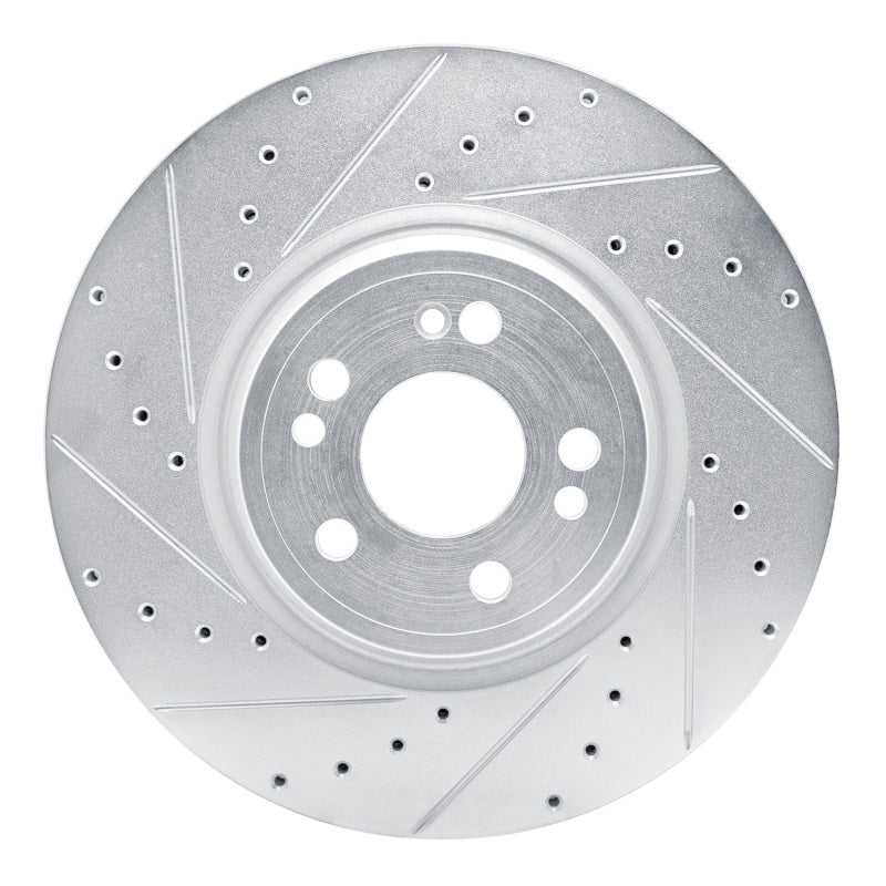 R1 Concepts 20-25 Mercedes-Benz GLE350 Front Left Drilled & Slotted Silver Brake Rotor