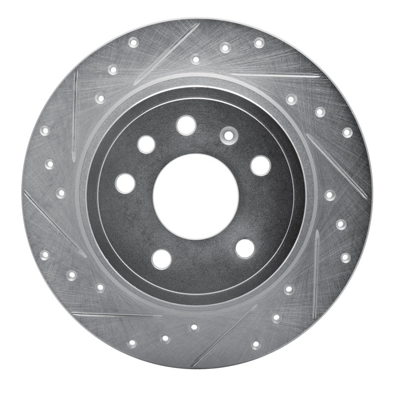 R1 Concepts 99-10 Saab 9-5 Rear Left Drilled & Slotted Silver Brake Rotor