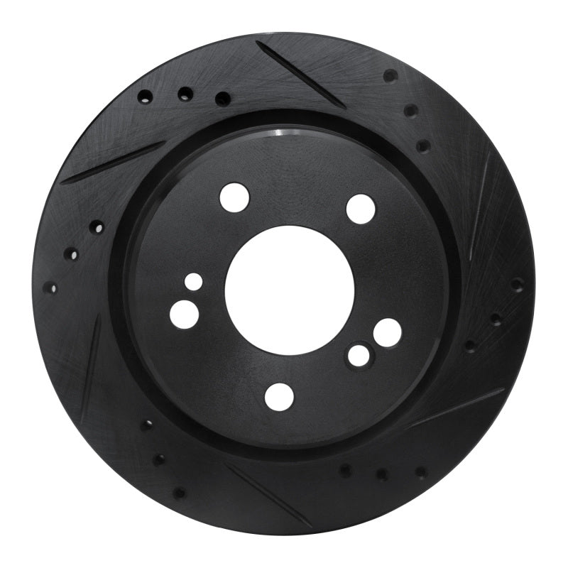 R1 Concepts 92-95 Mercedes-Benz E420 Rear Right Drilled & Slotted Black Brake Rotor