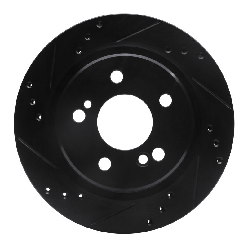 R1 Concepts 92-95 Mercedes-Benz E420 Rear Left Drilled & Slotted Black Brake Rotor