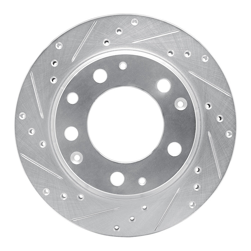 R1 Concepts 69-83 Porsche 911 Rear Left Drilled & Slotted Silver Brake Rotor