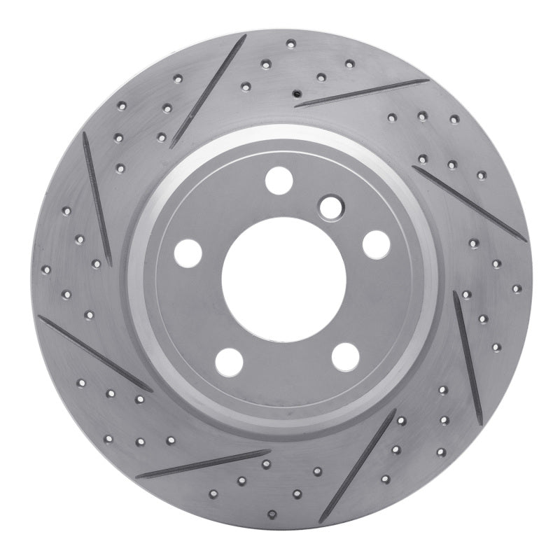 R1 Concepts 00-06 BMW X5 Rear Left Drilled & Slotted Geo-Carbon Rotor