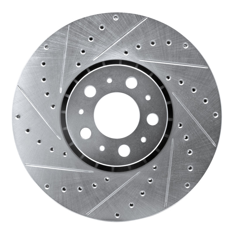 R1 Concepts 03-14 Volvo XC90 Front Left Drilled & Slotted Silver Brake Rotor