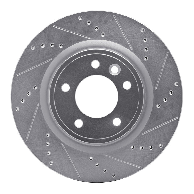 R1 Concepts 18-20 Land Rover Discovery Rear Right Drilled & Slotted Silver Brake Rotor