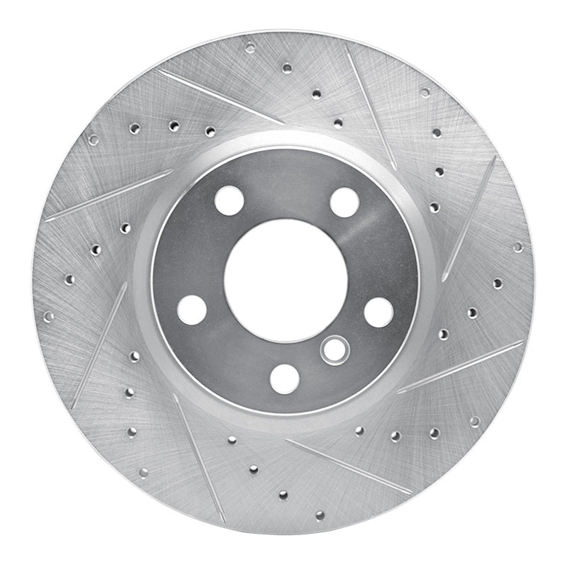 R1 Concepts 11-18 BMW X4 Front Right Drilled & Slotted Silver Brake Rotor