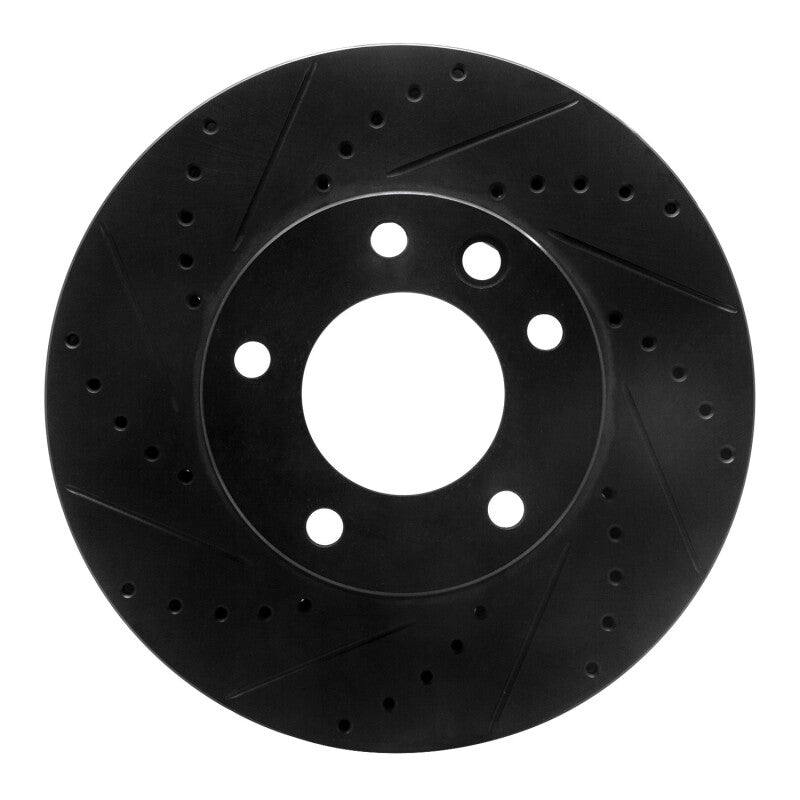 R1 Concepts 08-18 Mercedes-Benz G550 Front Left Drilled & Slotted Black Brake Rotor