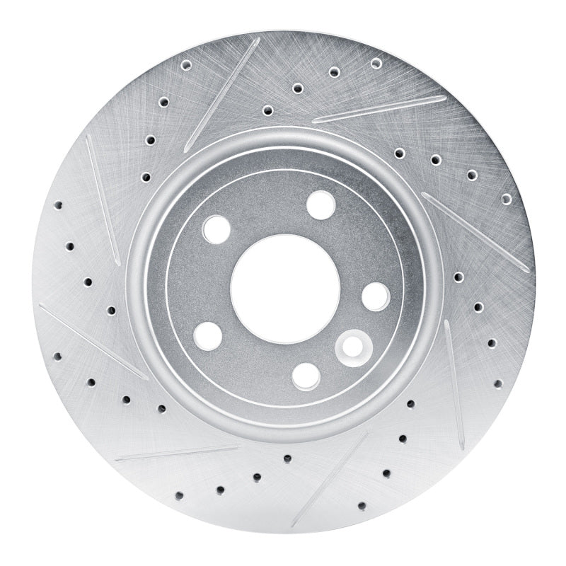R1 Concepts 17-19 Jaguar F-Pace Front Left Drilled & Slotted Silver Brake Rotor