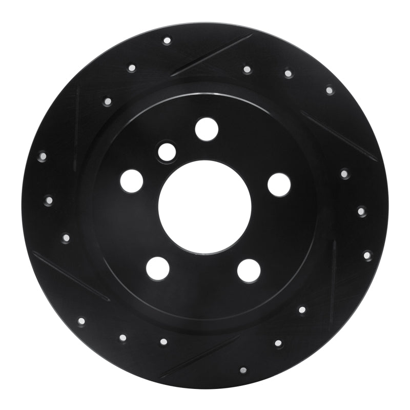 R1 Concepts 14-25 BMW i3 Rear Left Drilled & Slotted Black Brake Rotor