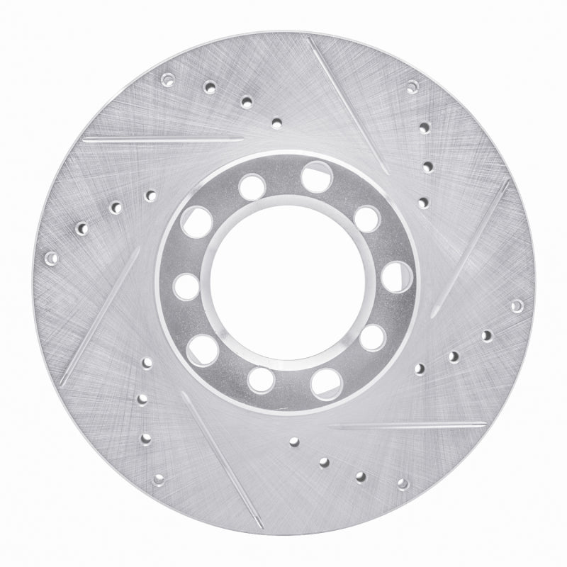 R1 Concepts 79-85 Mercedes-Benz 300SD Front Right Drilled & Slotted Silver Brake Rotor