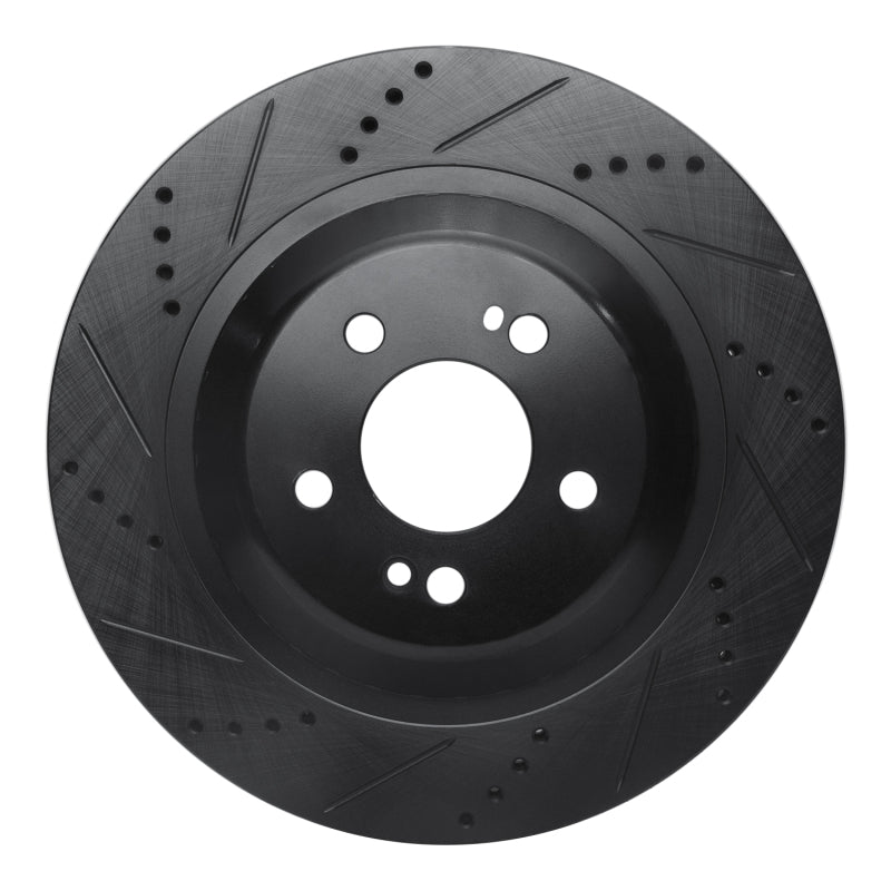 R1 Concepts 14-21 Mercedes-Benz Maybach S560 Rear Left Drilled & Slotted Black Brake Rotor