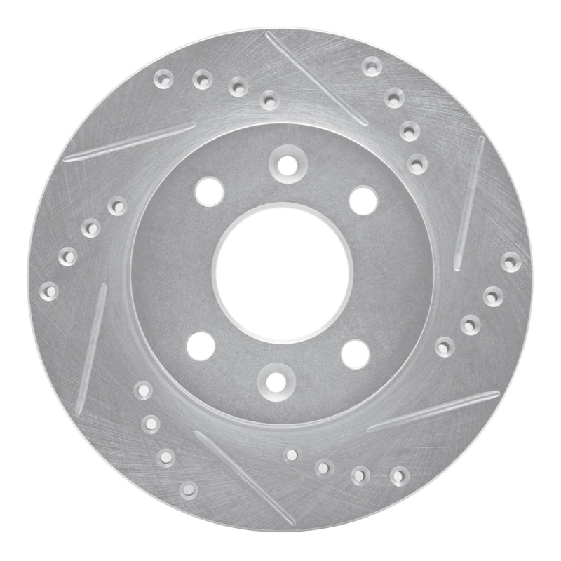 R1 Concepts 83-85 Renault R18I Front Right Drilled & Slotted Silver Brake Rotor
