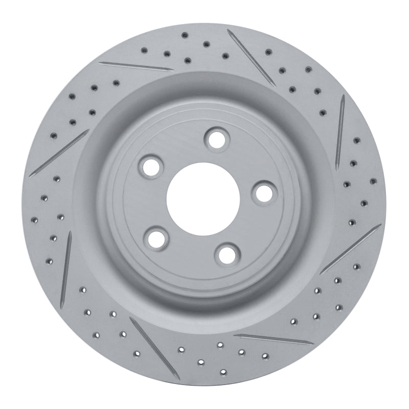 R1 Concepts 06-15 Jaguar Super V8 Rear Right Drilled & Slotted Geo-Carbon Rotor
