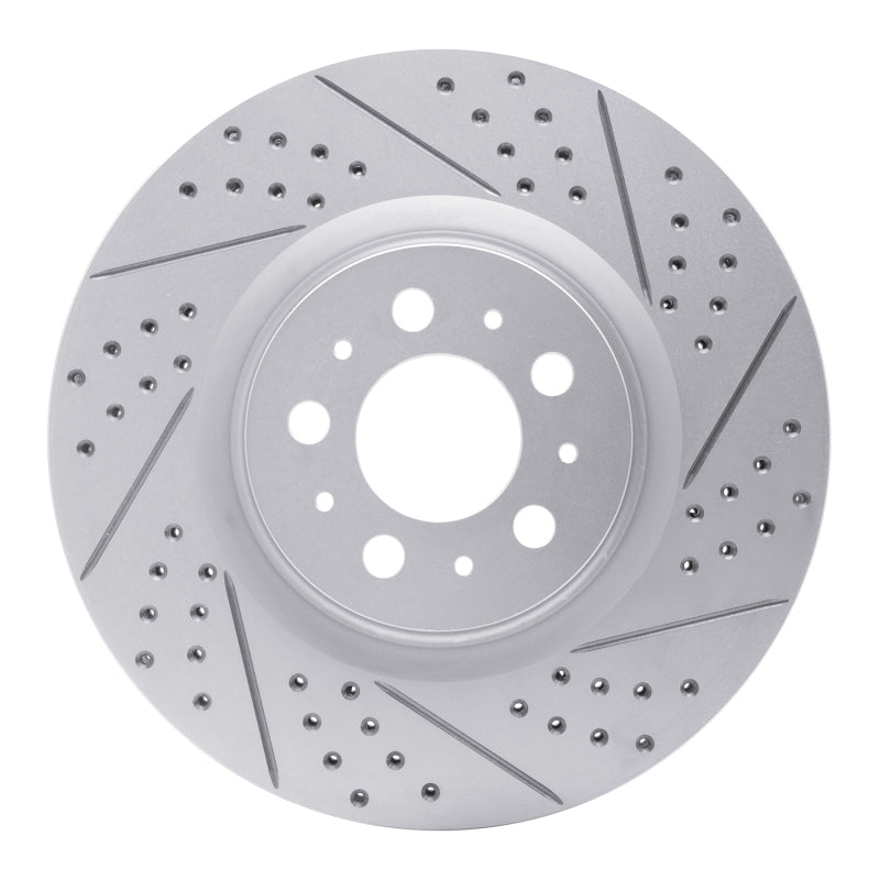 R1 Concepts 04-07 Volvo V70 Front Right Drilled & Slotted Geo-Carbon Rotor