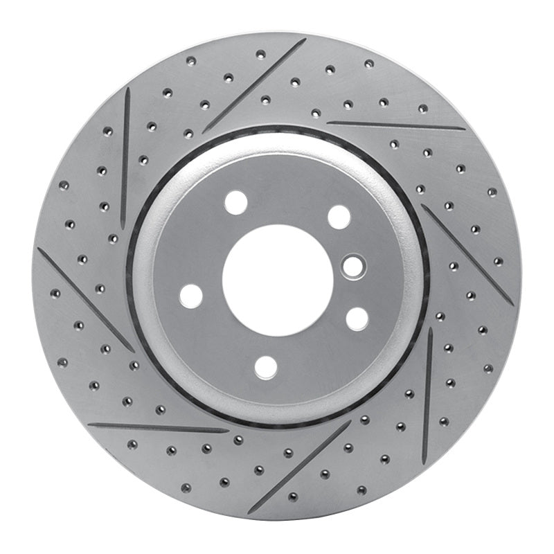 R1 Concepts 04-10 BMW 645Ci Rear Left Drilled & Slotted Geo-Carbon Rotor