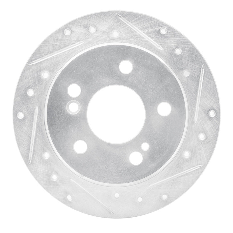 R1 Concepts 83-95 Mercedes-Benz 300CE Rear Right Drilled & Slotted Silver Brake Rotor