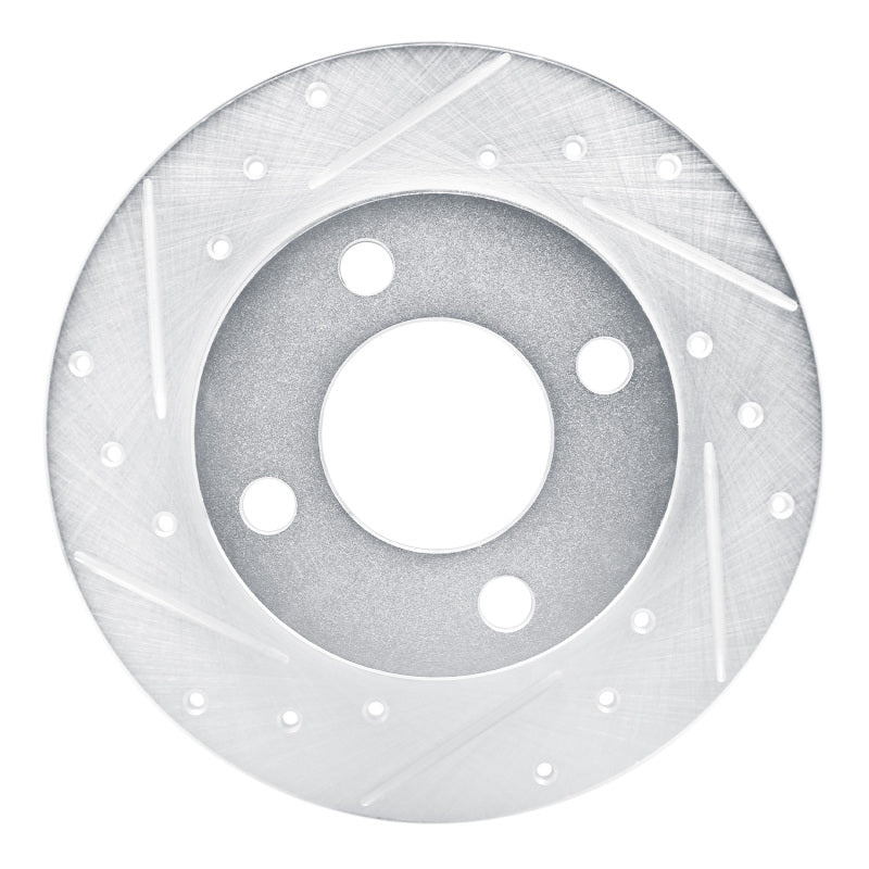 R1 Concepts 89-91 Audi 100 Quattro Rear Left Drilled & Slotted Silver Brake Rotor