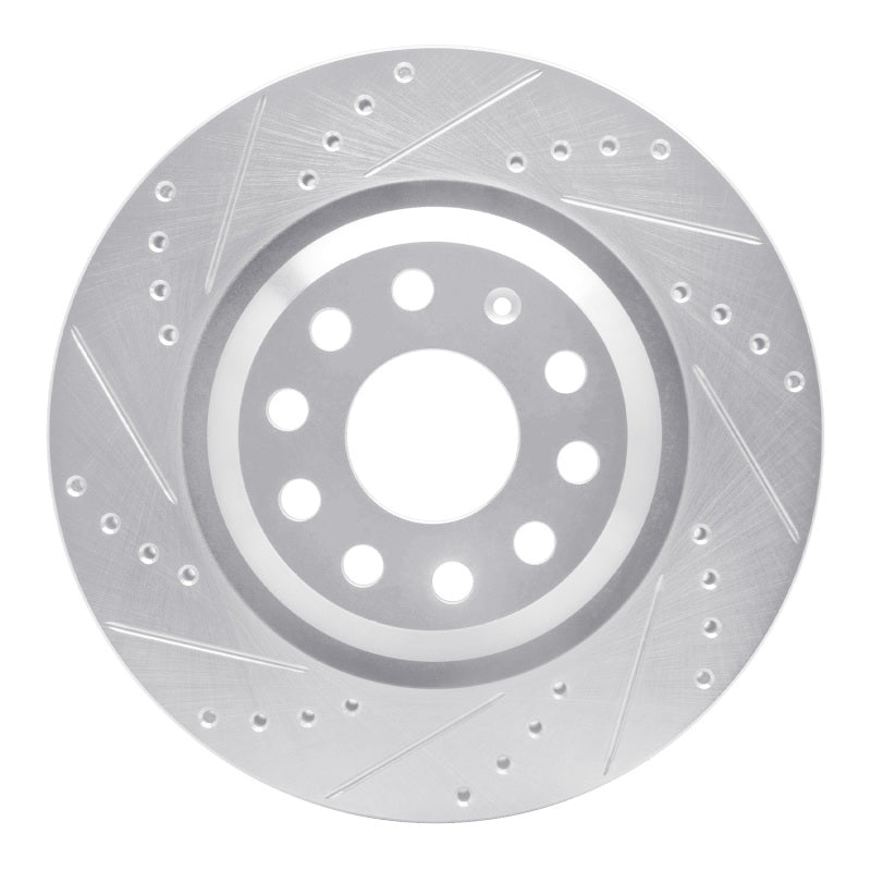 R1 Concepts 06-25 Audi A3 Quattro Rear Left Drilled & Slotted Silver Brake Rotor